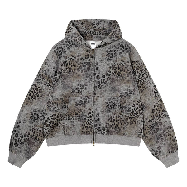 Heavyweight Leopard Camo Zip Hoodie