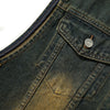 Raw Hem Distressed Denim Cropped Vest