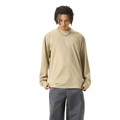 Solid Long-Sleeve Cotton T-Shirt 8.1oz