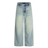 Men's Heavy-Washed Punk Loose Wide-Leg Straight Jeans