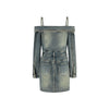 Women's Off-Shoulder Denim Mini Dress