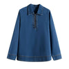 Women's Street Fashion Casual Shirt-Style Denim Top