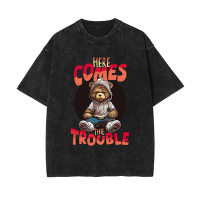 Here Comes The Trouble Graphic Tee-INNBLAC