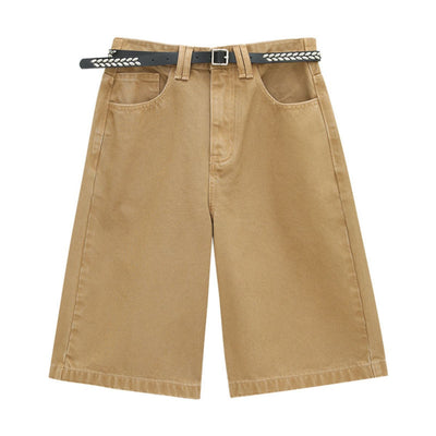 Women's Solid Color Bermuda Denim Shorts