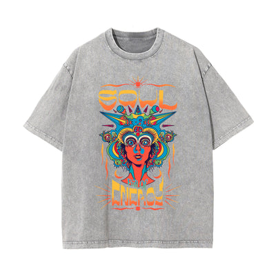 Soul Full Of Energy Graphic Washed Tee-INNBLAC