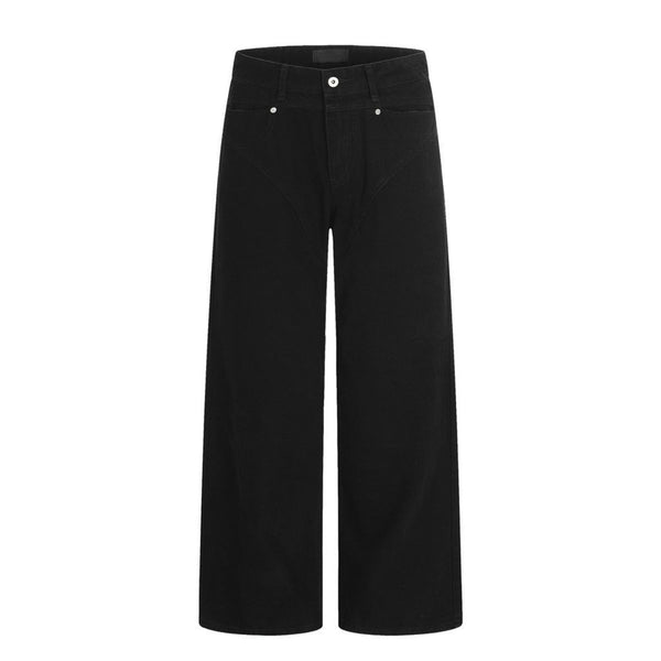 Men's Vibe Streetwear Straight-Leg Denim Pants with Pocket Details