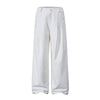 Premium Plain Pleated Seam Drape Wide Fit Stretch Pants