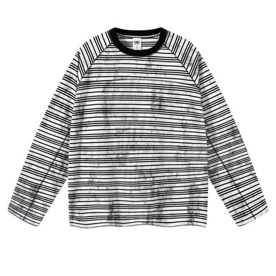 Vintage Dirty Dye Raglan Stripe Long Sleeve Tee