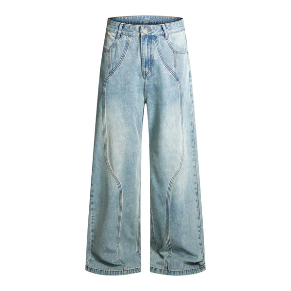 Streetwear Relaxed Straight-Leg Workwear Jeans