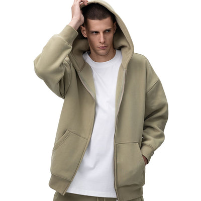Heavyweight Double-Slider Zipper Fleece Hoodie