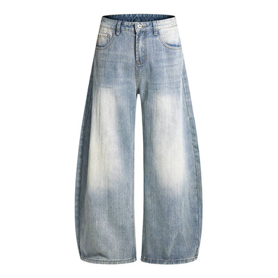 Vintage Fade Sculptural Barrel Leg Denim Jeans
