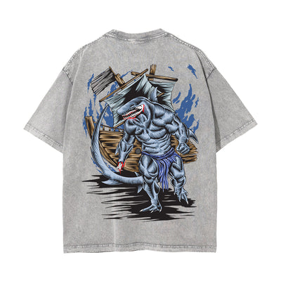 Sea Beast Graphic Washed Tee-INNBLAC