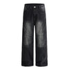 Artistic Patchwork Vintage Black Wide Leg Jeans