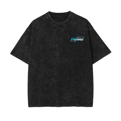 Futuristic Streetwear Chrome Graphic Tee-INNBLAC