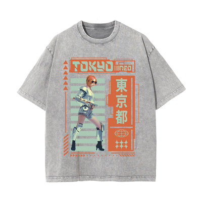 Tokyo Y2k Streetwear Graphic Tee-INNBLAC