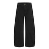 Vintage Scimitar-Wash Pleated Loose-Fit Wide-Leg Pants