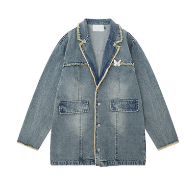 Vintage Hong Kong Chic Denim Blazer Jacket