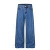 Vintage Blue Wide Leg Washed Denim Jeans