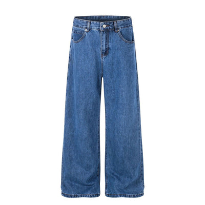 Vintage Blue Wide Leg Washed Denim Jeans