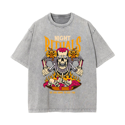 Night Rituals Graphic Washed Tee-INNBLAC