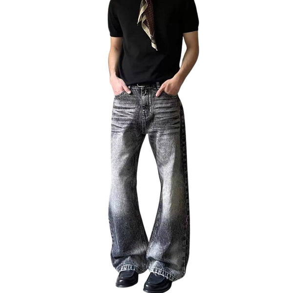 Vintage Washed Straight-Leg Denim Jeans