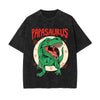 Christmas Dinosaur Stone Wash Graphic Tee-INNBLAC