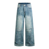 Washed Faux-Pocket Paneled Workwear Baggy Jeans