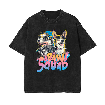 Cute Puppy Stone Wash Graphic Tee-INNBLAC