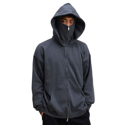 Unisex Full-Zip Fleece Layered Hood Hoodie
