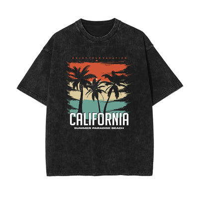 California Coconut Tree Graphic Tee-INNBLAC