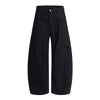 Minimal Washed Solid Wide Leg Barrel Pants