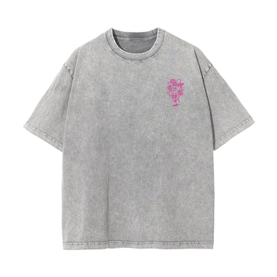 Never Regret Graffiti Graphic Washed Tee-INNBLAC