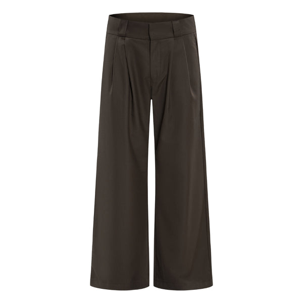 Vintage High Street Pleated Wide-Leg Draped Trousers
