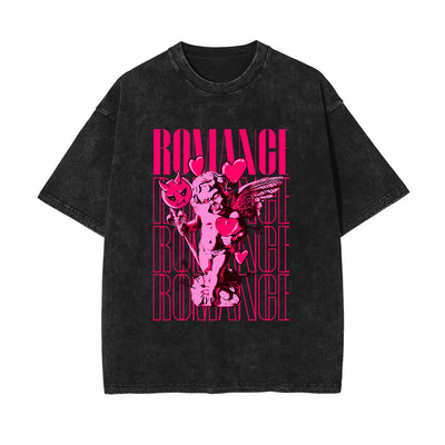 Romance Brutalism Stone Wash Graphic Tee-INNBLAC