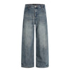 Men's Punk Vintage Washed Loose Wide-Leg Straight Jeans