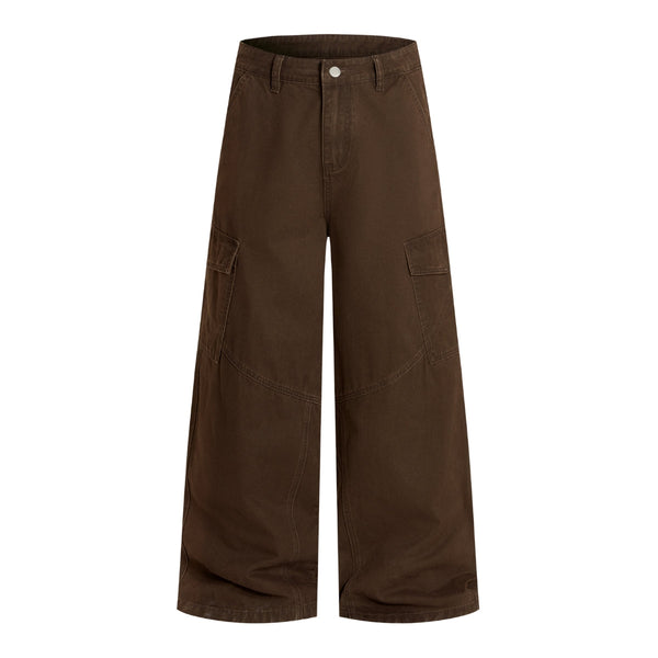 Vintage Baggy Paneled Straight-Leg Cargo Pants