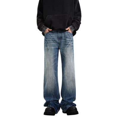Vintage Whiskered Straight Leg Jeans