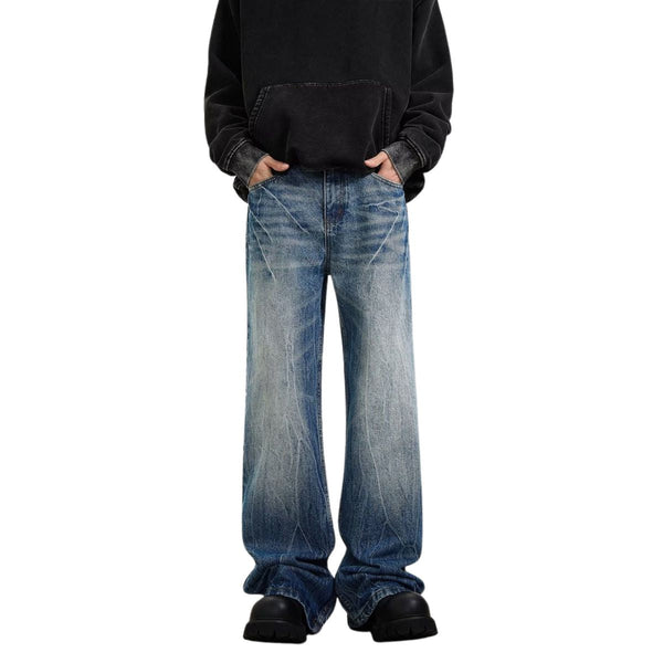Vintage Whiskered Straight Leg Jeans