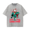Peace Love Christmas Graphic Washed Tee-INNBLAC