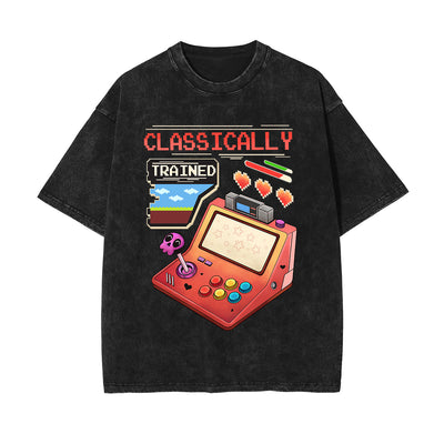 Classically Graphic Washed Tee-INNBLAC