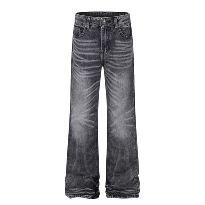 Vintage Washed Black Flared Denim Jeans