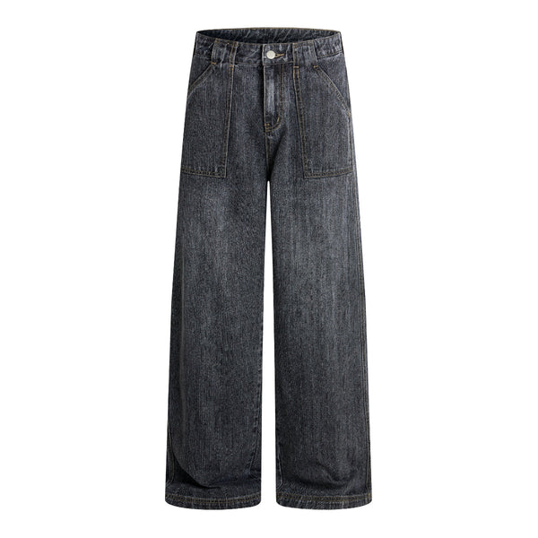 Vintage Washed Slub Distressed Baggy Denim Pants