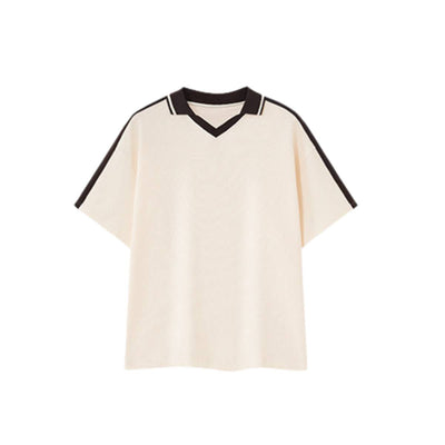 Vintage Waffle Colorblock Boxy Fit Heavyweight Polo T-Shirt