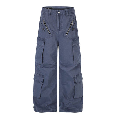 Vintage Multi-Pocket Wide Leg Cargo Pants