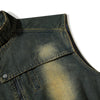 Vintage  Wash Sleeveless Bomber Vest
