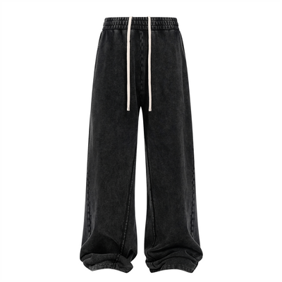 Vintage Wash Cotton Patchwork Sweatpants