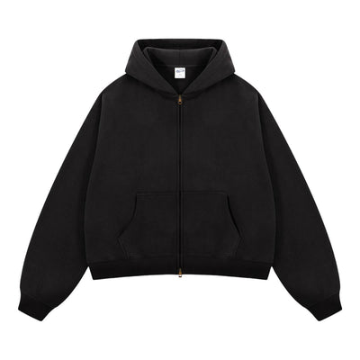 Dual Zipper Fleece Hooded Streetwear Hoodie