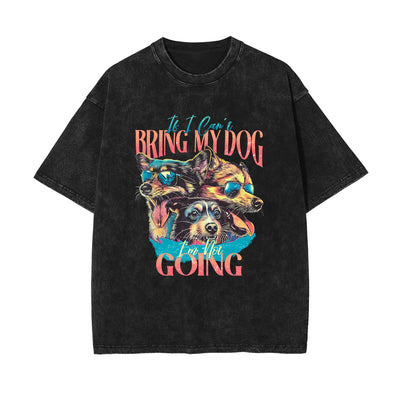 Cute Puppy Stone Wash Graphic Tee-INNBLAC