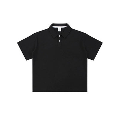 Waffle Knit Lapel Polo T Shirt