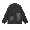Heavy Washed Distressed Retro Simple Casual Denim Jacket